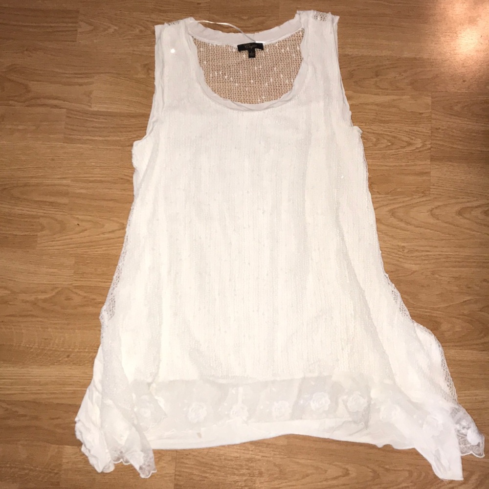 Romantic flowy tunic tank top
